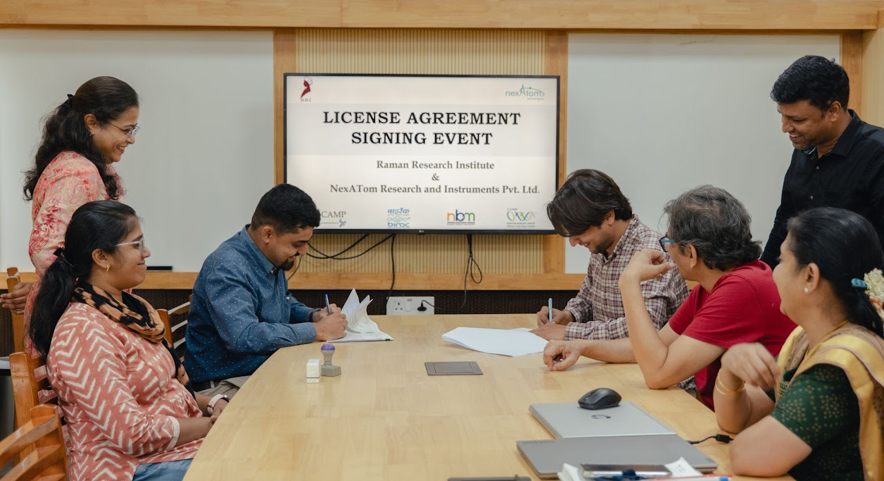 Raman Research Institute and Nexatom license agreement signing
