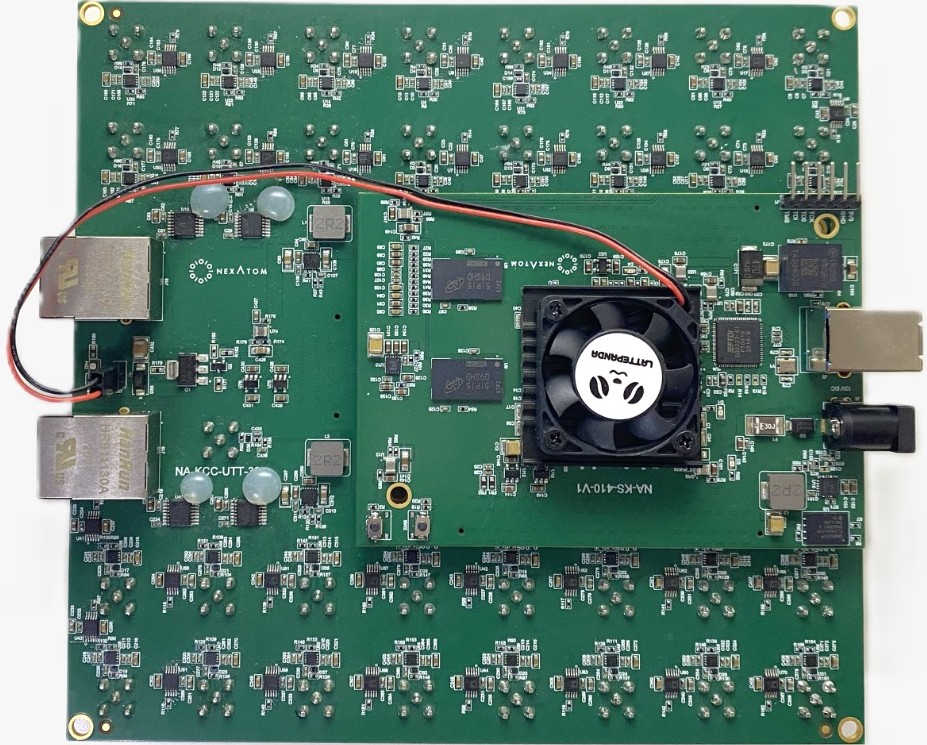 Nexatom 32-channel time tagger board top view